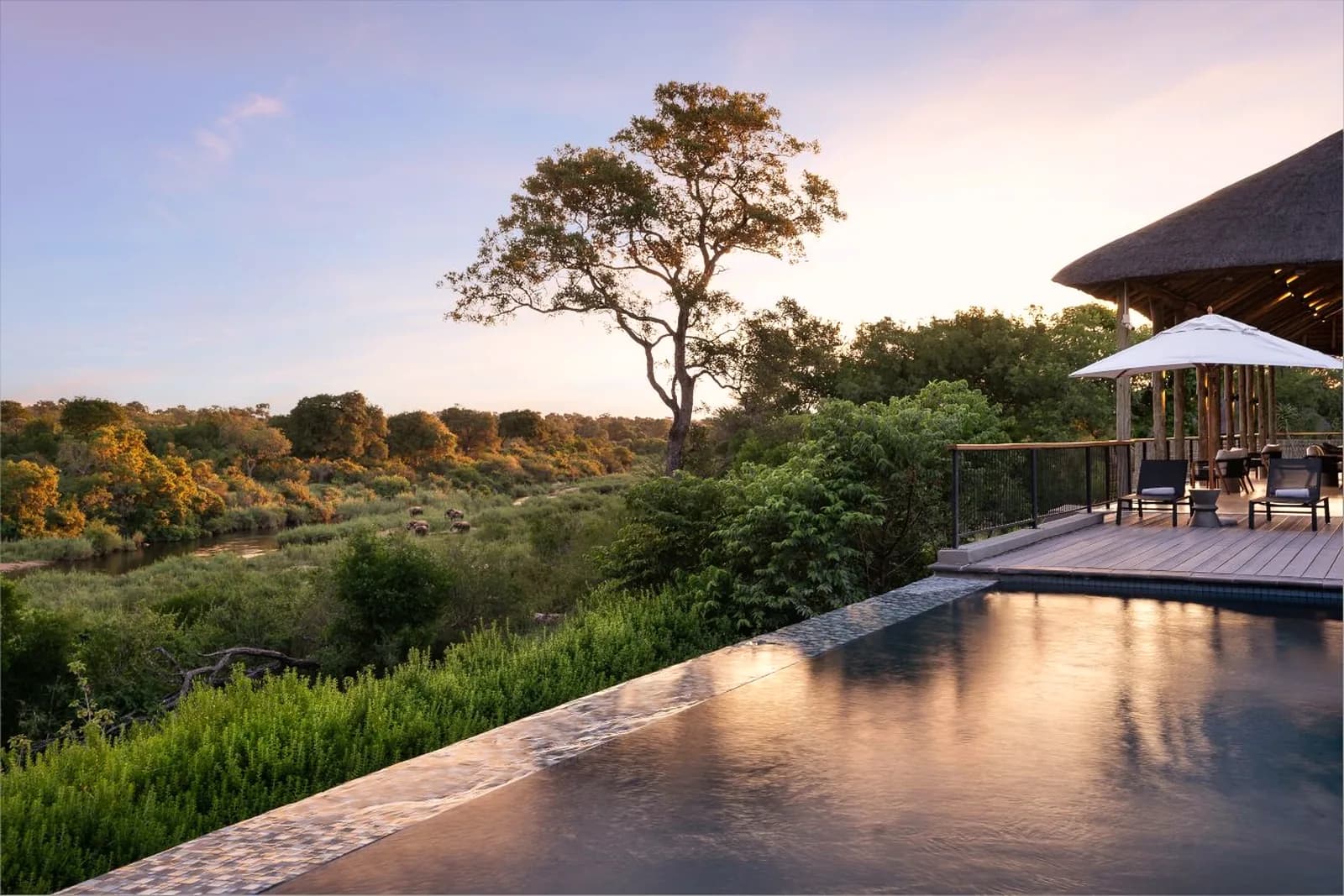 Die Leopard Sands Lodge über dem Sabie River