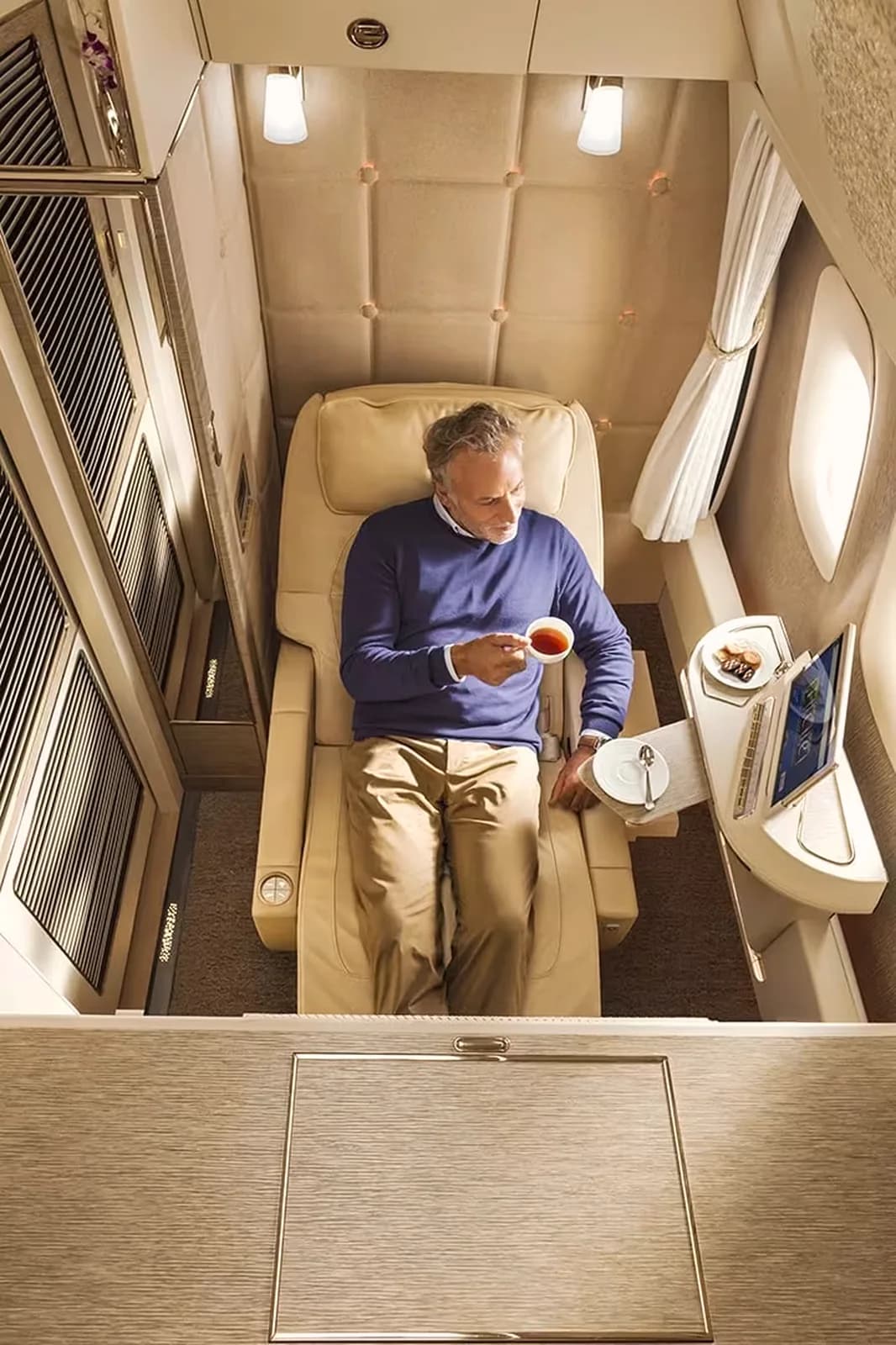 Emirates First Class Suite an Bord der Boeing 777